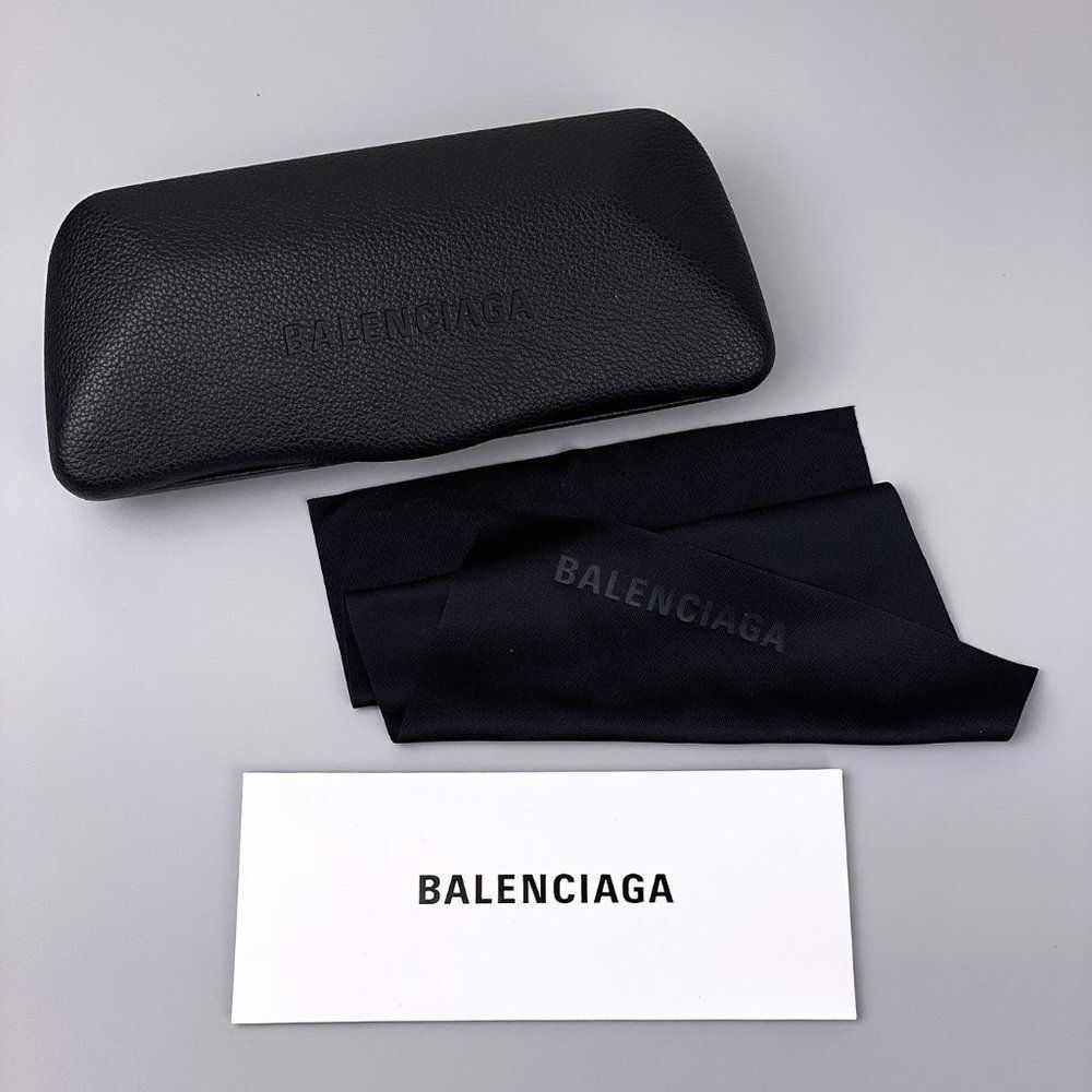  Balenciaga BB0046S 006 Sunglasses Silver Gray Shiny Mirrored Cat Eye Women - Picture 10 of 10